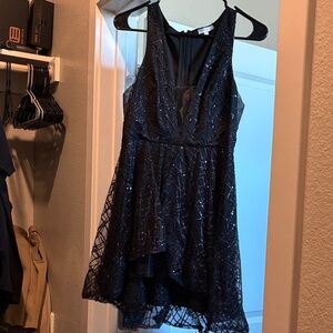 Luxxel Black Shimmer Midi Dress